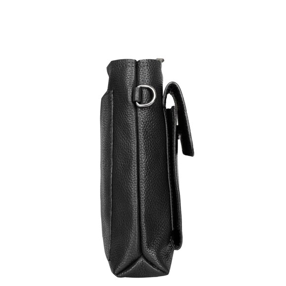 Leather Black Crossbody Shoulder Bag for Men & Women –Sling Bag for Daily Use - Picture 8 of 10